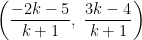 \displaystyle \left( \frac{-2k-5}{k+1},\ \frac{3k-4}{k+1} \right)
