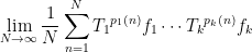 \displaystyle \lim_{N\rightarrow\infty}\dfrac{1}{N}\sum_{n=1}^N {T_1}^{p_1(n)}f_1\cdots{T_k}^{p_k(n)}f_k
