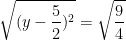\displaystyle \sqrt{(y - \frac{5}{2})^2} = \sqrt{\frac{9}{4}} 