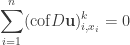 \displaystyle \sum_{i=1}^n (\mbox{cof}D\mathbf{u})_{i,x_i}^k=0