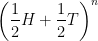 \displaystyle {{\left( \frac{1}{2}H+\frac{1}{2}T \right)}^{n}}