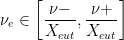 \displaystyle {{\nu }_{e}}\in \left[ {\frac{{\nu -}}{{{{X}_{{eut}}}}},\frac{{\nu +}}{{{{X}_{{eut}}}}}} \right]