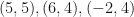 \displaystyle  (5,5), (6, 4), (-2,4) 