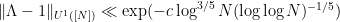 \displaystyle  \| \Lambda - 1 \|_{U^1([N])} \ll \exp( - c \log^{3/5} N (\log \log N)^{-1/5} )