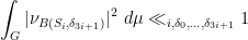 \displaystyle  \int_G |\nu_{B(S_i,\delta_{3i+1})}|^2\ d\mu \ll_{i,\delta_0,\dots,\delta_{3i+1}} 1