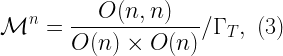 \displaystyle  \mathcal{M}^{n} = \frac{O(n,n)}{O(n) \times O(n)} / \Gamma_T, \ (3)  