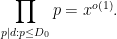 \displaystyle  \prod_{p|d: p \leq D_0} p = x^{o(1)}.