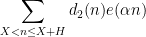 displaystyle  sum_{X < n leq X+H} d_2(n) e(alpha n)