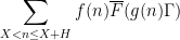 displaystyle  sum_{X < n leq X+H} f(n) overline{F}(g(n) Gamma)