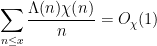 \displaystyle  \sum_{n \leq x} \frac{\Lambda(n) \chi(n)}{n} = O_\chi(1)