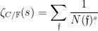 \displaystyle  \zeta_{C/{\mathbb F}}(s) = \sum_{{\mathfrak f}} \frac{1}{N({\mathfrak f})^s}