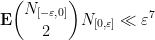 \displaystyle  {\bf E} \binom{N_{[-\varepsilon,0]}}{2} N_{[0,\varepsilon]} \ll \varepsilon^7 