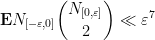 \displaystyle  {\bf E} N_{[-\varepsilon,0]} \binom{N_{[0,\varepsilon]}}{2} \ll \varepsilon^7 