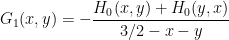 \displaystyle  G_1(x,y) = -\frac{H_0(x,y) + H_0(y,x)}{3/2-x-y}