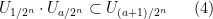 \displaystyle  U_{1/2^n} \cdot U_{a/2^n} \subset U_{(a+1)/2^n} \ \ \ \ \ (4)