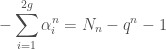 \displaystyle -\sum_{i=1}^{2g}\alpha_{i}^{n}=N_{n}-q^{n}-1