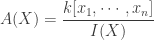 \displaystyle A(X) = \frac{k[x_1,\cdots,x_n]}{I(X)}