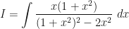 \displaystyle I = \int \limits_{}^{} \frac{x(1+x^2)}{(1+x^2)^2 - 2x^2} \ dx 
