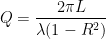 \displaystyle Q = \frac{2 \pi L}{\lambda (1 - R^2)}