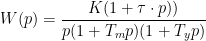 \displaystyle W(p)=\frac{K(1+\tau\cdot p))}{p(1+T_{m}p)(1+T_{y}p)}