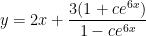 \displaystyle y=2x+\dfrac{3(1+ce^{6x})}{1-ce^{6x}}