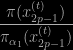 \frac{\displaystyle{\pi(x^{(t)}_{2p-1})}}{\displaystyle{\pi_{\alpha_1}(x^{(t)}_{2p-1})}}