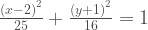 \frac{\left(x-2\right)^2}{25}+\frac{\left(y+1\right)^2}{16}=1