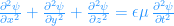 \frac{\partial^2 \psi}{\partial x^2}+\frac{\partial^2 \psi}{\partial y^2}+\frac{\partial^2 \psi}{\partial z^2}=\epsilon \mu\, \frac{\partial^2 \psi}{\partial t^2}