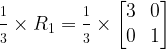 \frac{\strut 1}{\strut 3} \times R_1 = \frac{\strut 1}{\strut 3}\times \begin{bmatrix}3 & 0\\0 & 1\end{bmatrix}