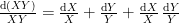 \frac{\text{d}(XY)}{XY} = \frac{\text{d}X}{X} + \frac{\text{d}Y}{Y} + \frac{\text{d}X}{X} \, \frac{\text{d}Y}{Y}