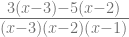 \frac{3(x-3)-5(x-2)}{(x-3)(x-2)(x-1)} 