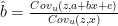 \hat{b}=\frac{Cov_u(z,a+bx+e)}{Cov_u(z,x)}