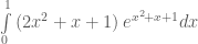 \int\limits_0^1 {\left( {2{x^2} + x + 1} \right){e^{{x^2} + x + 1}}dx} 