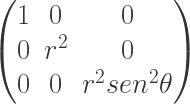 \left(\begin{matrix} 1 & 0 & 0 \\ 0 & r^2 & 0 \\ 0 & 0 & r^2sen^2\theta\end{matrix}\right) 