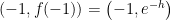 \left( -1,f(-1)\right) =\left(-1,e^{-h}\right)
