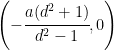 \left (- \cfrac{a(d^2+1)}{d^2-1},0 \right )