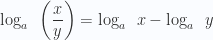 \log_a \enspace \left ( \dfrac{x}{y} \right ) =\log_a \enspace x - \log_a \enspace y