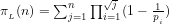 \pi_{_{L}}(n) = \sum_{j=1}^{n}\prod_{i=1}^{\sqrt{j}}(1-\frac{1}{p_{_{i}}})