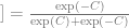 ]=\frac{\exp (-C)}{\exp (C)+\exp (-C)}