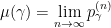 {\mu(\gamma)=\lim\limits_{n\rightarrow\infty} p_{\gamma}^{(n)}}