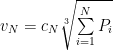 {{v}_{N}}={{c}_{N}}\sqrt[3]{\sum\limits_{i=1}^{N}{{{P}_{i}}}}