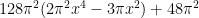 {128 \pi^2 (2\pi^2 x^4 - 3 \pi x^2) + 48 \pi^2}