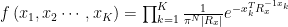 {f}\left(x_1, x_2\cdots,x_K\right)=\prod_{k=1}^K\frac{1}{\pi^N\left|R_x\right|}e^{-x^T_kR_x^{-1x_k}}
