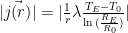 |\vec{j(r)}| = |\frac {1}{r} \lambda \frac{T_E - T_0}{\ln{(\frac{R_E}{R_0})}}|