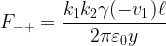  \displaystyle F_{-+} =  \frac{k_1  k_2 \gamma(-v_1)\ell}{2 \pi \varepsilon_0 y} 