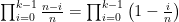  \prod_{i=0}^{k-1} \frac{n-i}{n} = \prod_{i=0}^{k-1} \left(1 - \frac{i}{n}\right) 