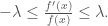 -\lambda \leq \frac{f'(x)}{f(x)} \leq \lambda. 