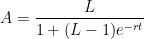 A = \displaystyle \frac{L}{1 + (L-1)e^{-rt}}