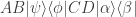 A B|\psi\rangle\langle\phi|C D|\alpha\rangle\langle\beta|