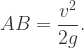 AB=\dfrac{v^2}{2g}.